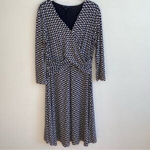 Brooks‎ Brothers 3/4 Sleeve V-Neck Print Dress